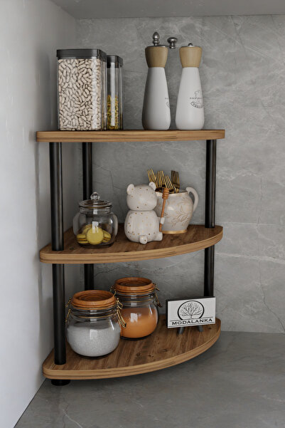 Modalanka 3 Katlı Ayarlanabilir ÇevirTak Tezgah Üstü Raf Mutfak Düzenleyici B...