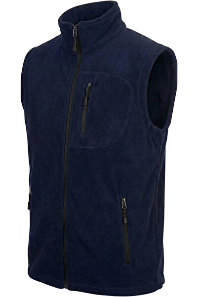 GENIUS STORE Men's Fleece Vest Full Zipper Outdoor Sports Vest 3 Pocketed