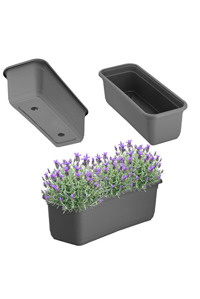 KADAX Cutie de balcon 40 cm Ghiveci de flori Suport pentru flori de balcon an...