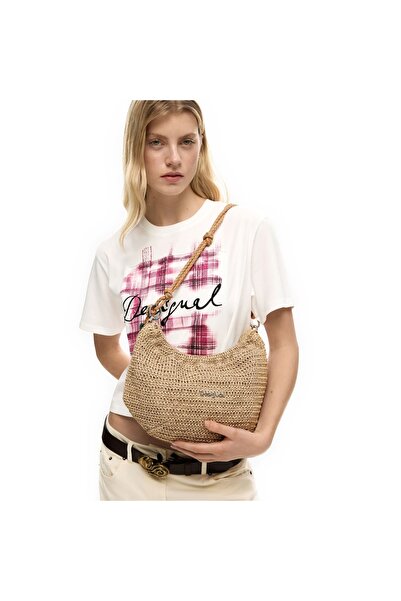 Desigual Geanta de dama, de mana si umar, Desigual, Raffia, Bej
