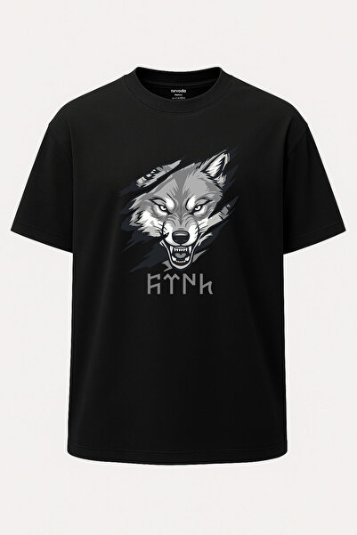 nirvoda Oversize kroj Predator Wolf Turska Štampano Unisex Široka kroj Majica