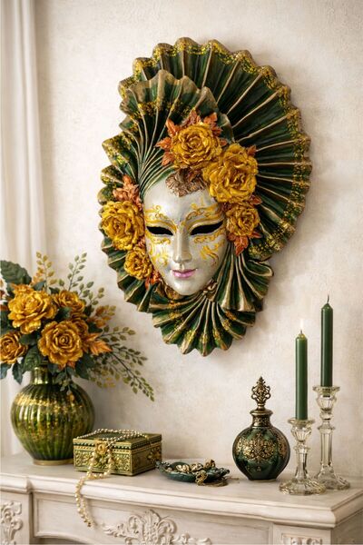 Uretti - Hülya 6683 1657 El Yapımı Maskeli Çingene Melek Duvar Maskesi / Deko...