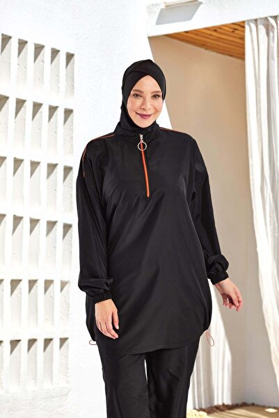 Adasea Costum de baie Valeria pentru femei negre, cu mânecă lungă, hijab