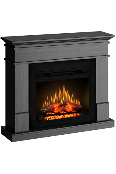 ECOFLAME Semineu electric Lisabona gri echipat cu focar pro L110xH95xA30cm