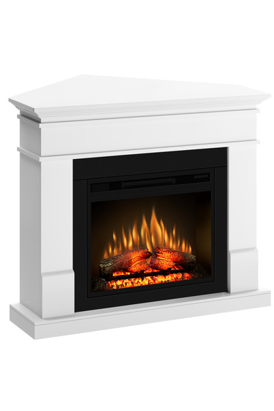 ECOFLAME Semineu electric Lisabona alb de colt cu focar PRO L110xH95xA85cm