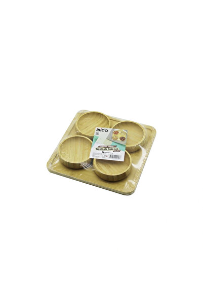 Generic Brand Wooden Bamboo 5Pcs Snack Bowl - Turkish Delight Bowl Set 22X22C...