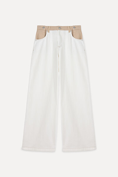 Mudo RENK BLOKLU WIDE LEG PANTOLON