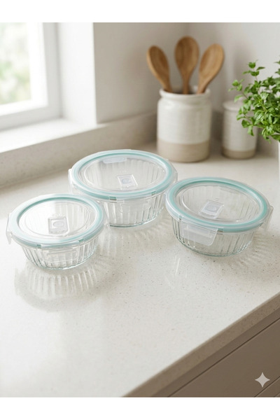 WDA 3-Piece Round Glass Food Storage Container Set