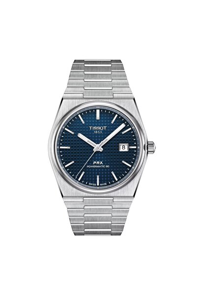 TISSOT PRX Powermatic 80 watch, blue dial, 40mm case, silver stainless steel,...