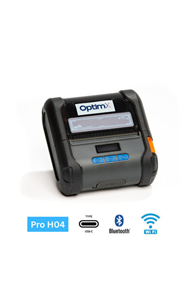 OptimX Portable Label Printer Pro H-04, 80mm, 100mm/s, 2000mAh, USB, Bluetooth