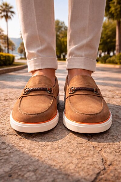 PATRICK CASSA Men's Beige Nubuck Loafers Shoes Lightweight Comfortable Daily ...