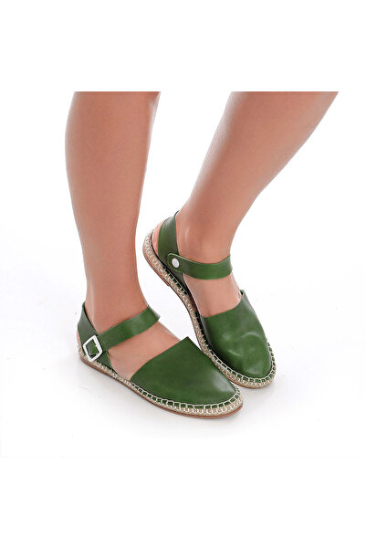 Moosefield Genuine Leather Green Women's Sandals