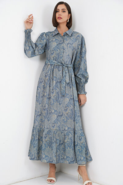 Bigdart Women's Belted Hijab Dress 2589 - Mint