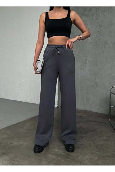 FEVİLLE Γυναικεία φόρμα με φαρδιά μπατζάκια και κορδόνια Μοντάλ