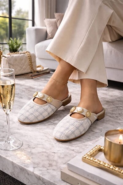 Slipcat Biserne i zlatne T Sa kopčom E Karirano D Teksturirano Stilizovane že...