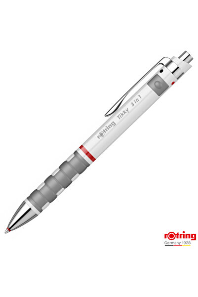 Rotring Instrument multifuncțional Triopen White Tikky cu sistem gravitațional