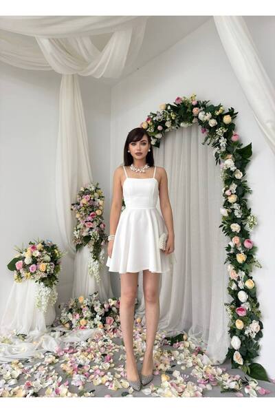 EtikaOnline Pole ip askılı mini atlas elbise Kadın