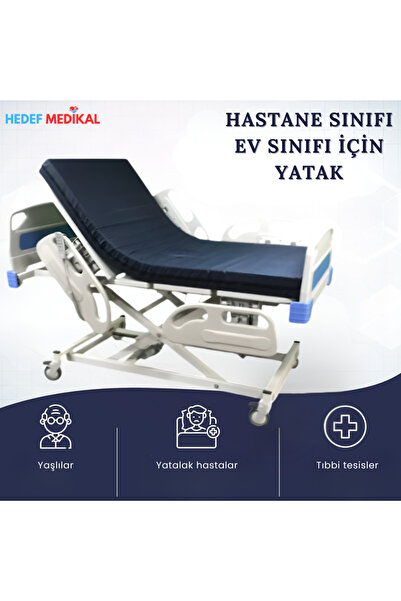 HEDEF MEDİKAL 3 Motorlu Hasta Karyolasi Full Abs Asansörlü