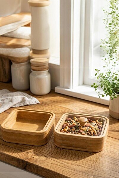 Akkoyunlu home Natural Bamboo Luxury 2-Piece Breakfast & Presentation Set – D...