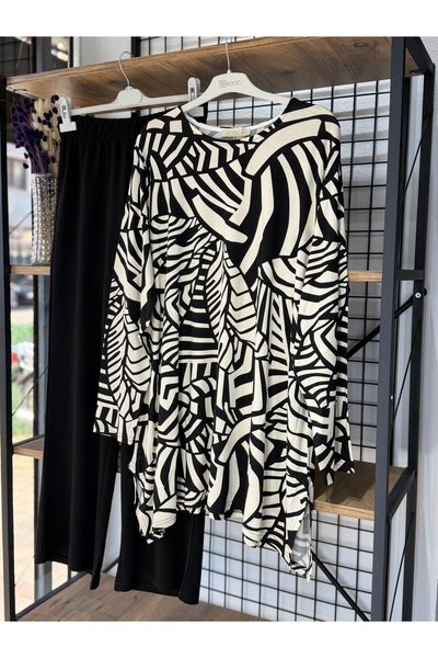 ÖZNE BUTİK Γυναικείο σετ μεγάλου μεγέθους 100% βαμβακερό χτενισμένο Βαμβάκι τ...