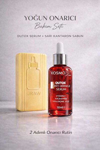 kosmo slim Yoğun Onarıcı 2 Adımlı Cilt Bakım Seti – Dutox Serum + Sarı Kantar...