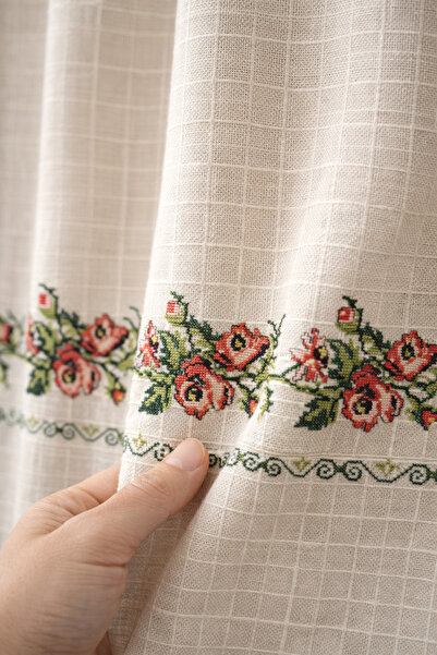 shules collection Rose Cross-Stitch Sofa Cover 350X180 (2 Cleaning Covers wit...