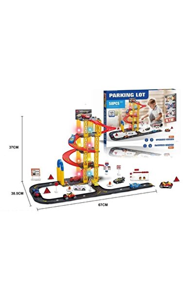 Biddy Pitty Multi-storey car park with music and lights, cars, set of 58 piec...