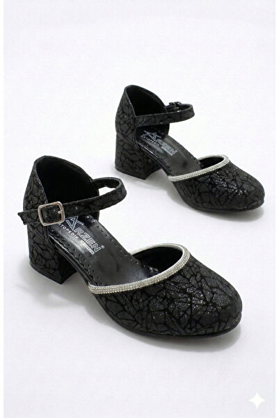 ORELİON Вечерни обувки с висок ток за момичета с камъни и каишки за глезена з...