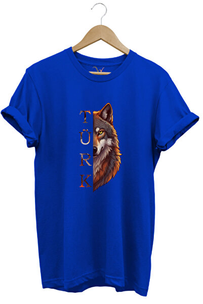 onsrawear Unisex Turkish Written and Alfa Bozkurt Printed Göktürk 100% Cotton...
