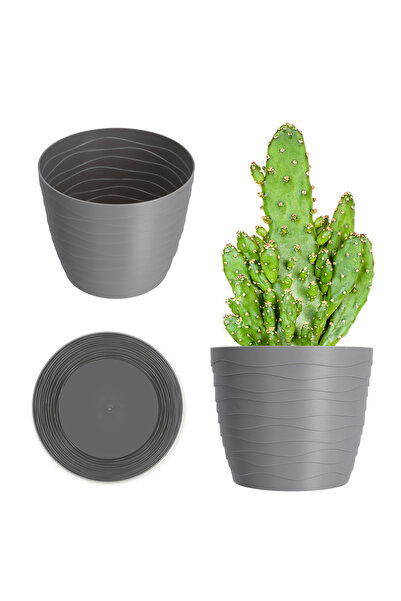 KADAX Ghiveci de flori, Ghiveci de flori, Gri, Rotund, 17cm, Plastic