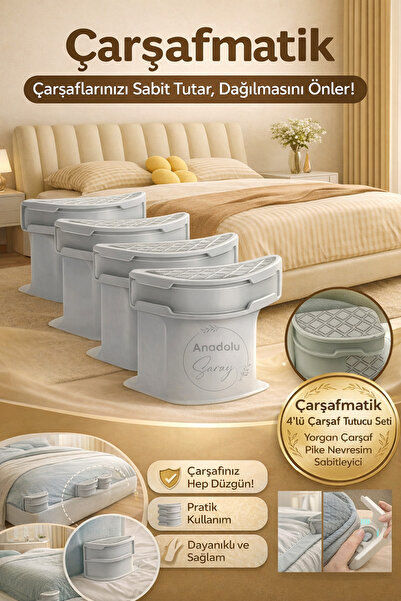 Anadolu Saray Çarşafmatik 4’lü Çarşaf Tutucu Klips | Yorgan Pike Nevresim Sab...