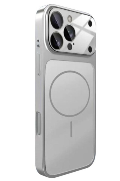 Caseji غطاء هاتف متوافق مع آيفون 16 برو ماكس باللون الرمادي مع عدسة كاميرا زج...