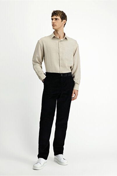 Kiğılı Pantaloni din catifea din bumbac cu nervuri groase, cu potrivire normală