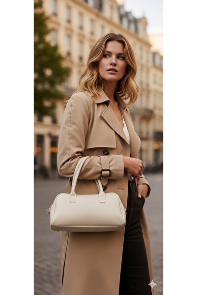 Esse Es-sE Kadın Siyah Baget Kol Çantası - Modern Silindir Tasarım Günlük Çanta