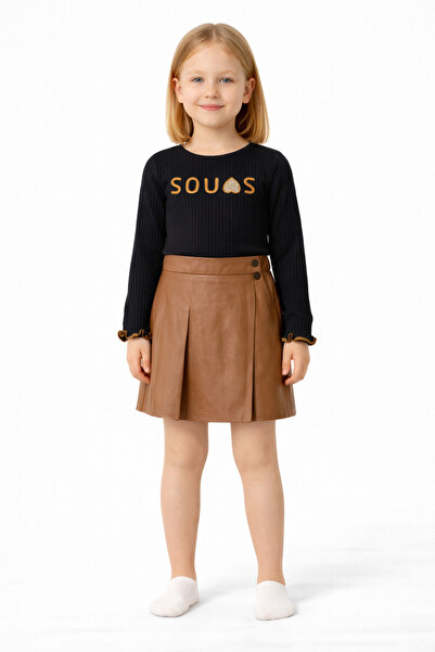 Trend Bebe Butik Dnevni i posebni set za devojčice – Trend Koža model sa sukn...