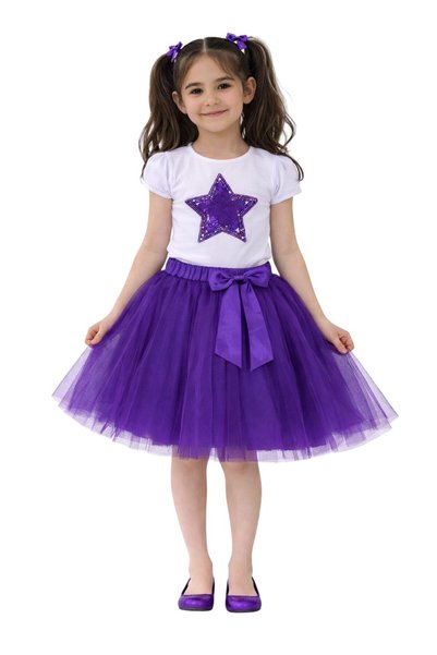 SEVİL GÖSTERİ & OKUL KIYAFETLERİ 23 April Show Outfit Girls' Skirted T-Shirt Set