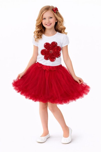 SEVİL GÖSTERİ & OKUL KIYAFETLERİ 23 April Show Outfit Girls' Skirt T-Shirt Se...