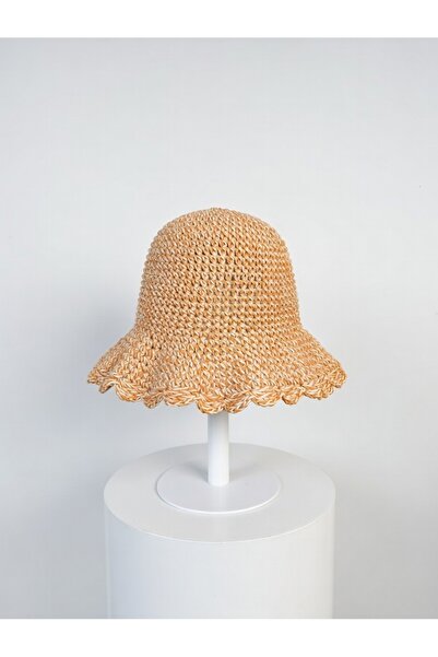 Mollycrush Women's Orange Straw Rope Hand-Knitted Bucket Hat |   Beach Trend ...