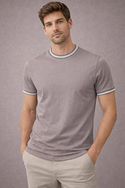 Manche Muška majica 21-10382 okrugla kragna siva