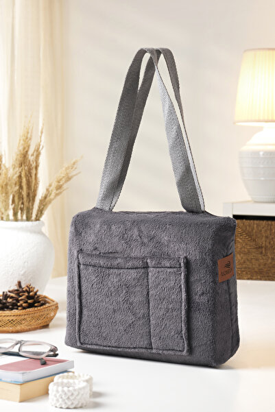 Loselya Women's Sectional Plush Shoulder Bag - Teddy Bear Fabric Casual Bag