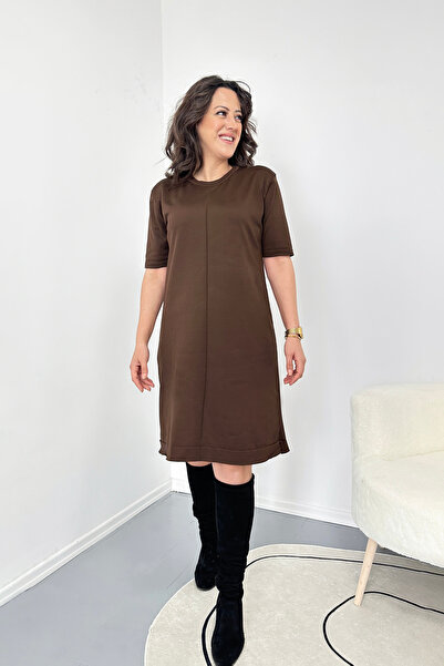 LAbute Crew Neck Comfortable Fit Mercerized Short Sleeve Dress