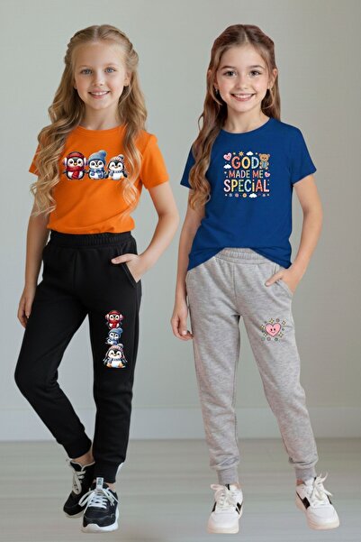 cm buseyiz مجموعة بوسيز كيدز المكونة من قطعتين متعددة الألوان للفتيات مطبوع ط...