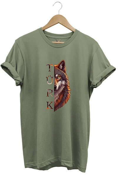 onsrawear Unisex Turkish Written and Alfa Bozkurt Printed Göktürk 100% Cotton...