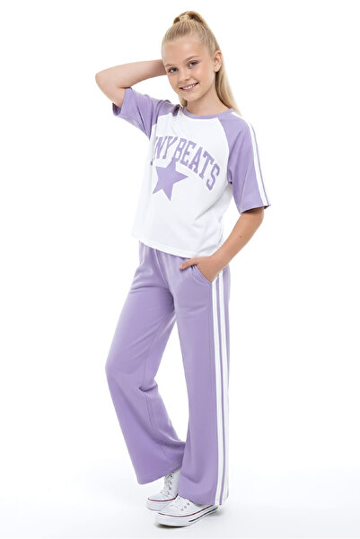 MODANINO فتاة طقم من قطعتين علوية وسفلية - غارني و تفاصيل أسطوانية - ساوا مطب...