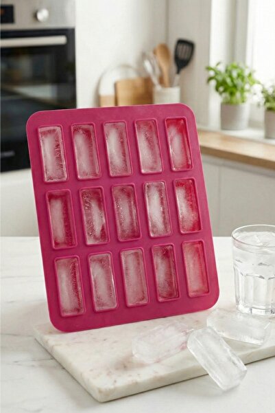 COZLEY 15 Bölmeli Buz Kalıbı Büyük Boy Silikon Buzluk Kokteyl Sunum Et Suyu S...