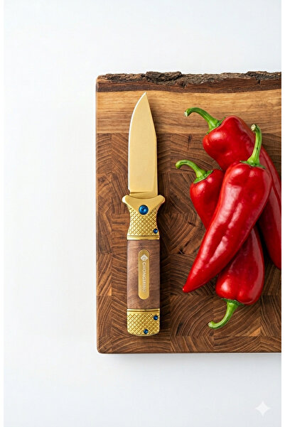 MERTCAN KNİFE Yandan açmalı içten kilitli gold çakı doğa piknik kamp bıçağı ç...