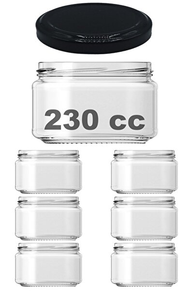 Saule 230 ml Metal Siyah Konserve Kapaklı 230 Cc Şeffaf Magnolya Cam Kavanoz ...