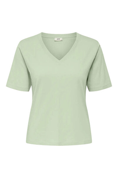 JDY Jdyrex S/S V Neck Top Jrs Dia Green Women's T-Shirt 15352294
