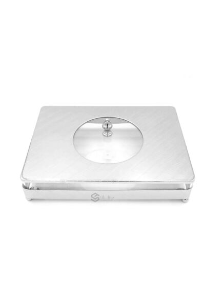SQF 1.50 liter square silver dessert plates
