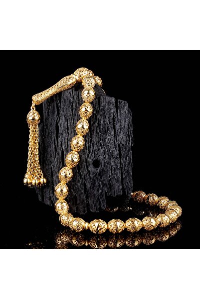 İskender Tesbih 14 Ayar Altın Telkari İşlemeli Tesbih